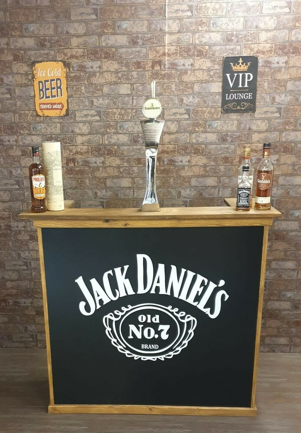 Black JD Home Drinks Bar, Cocktail Bar, Summer Bar, Garden Bar, Summerhouse Bar, Man Cave Bar, Jack Daniels.
