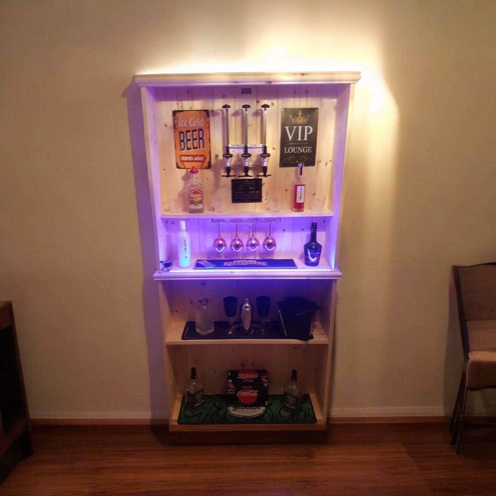 Bar Shelving Unit for Mancave, Wine Bar, Optics, Bar Storage, Bottle Rack