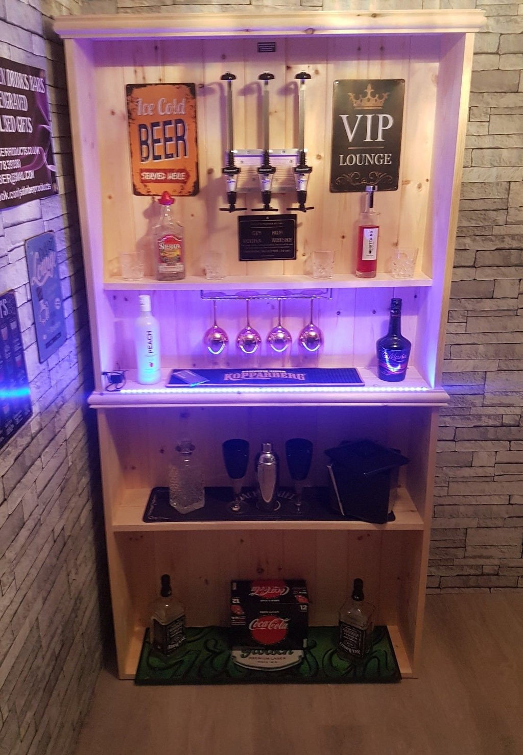 Bar Shelving Unit for Mancave, Wine Bar, Optics, Bar Storage, Bottle Rack