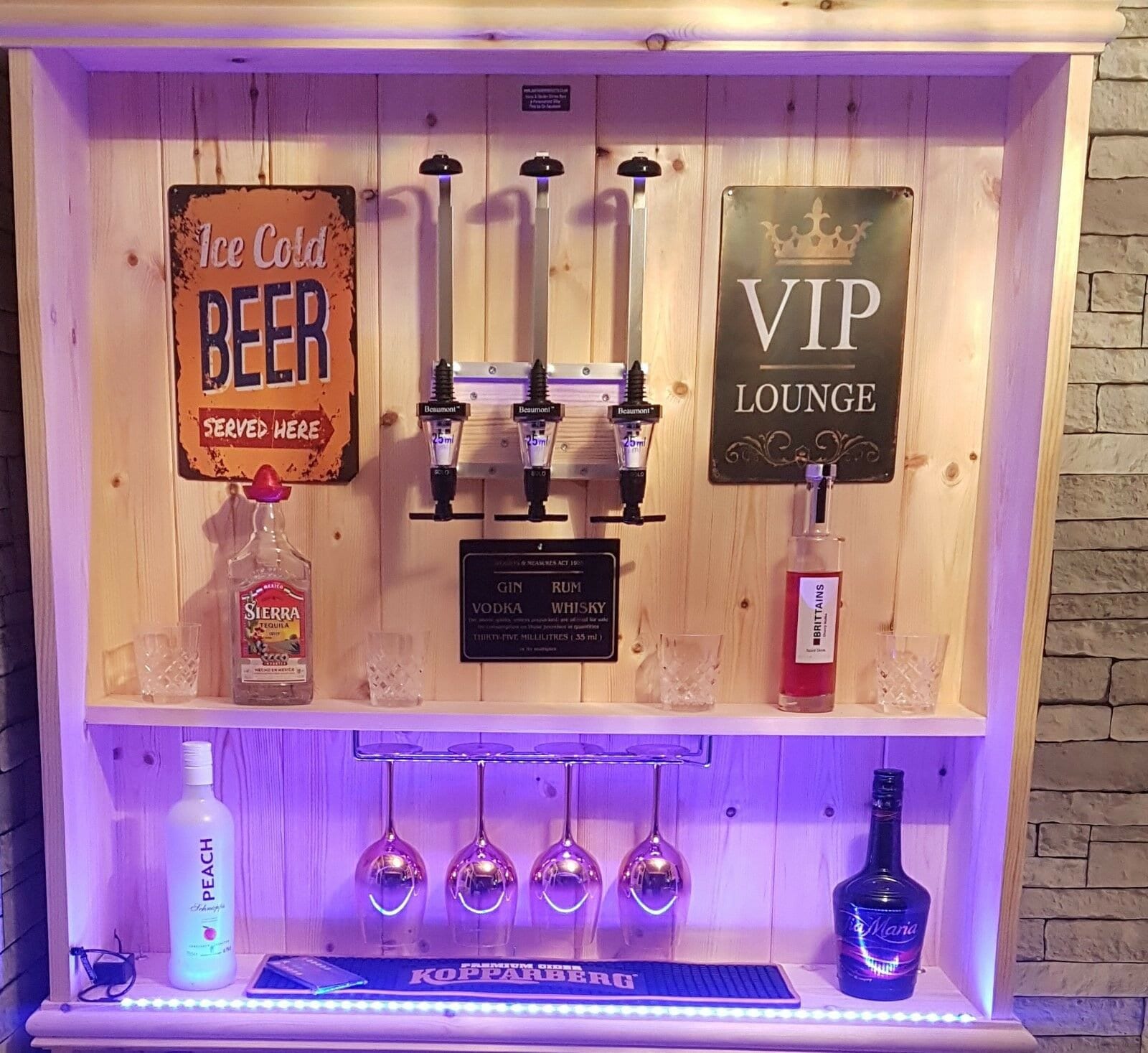 Bar Shelving Unit for Mancave, Wine Bar, Optics, Bar Storage, Bottle Rack