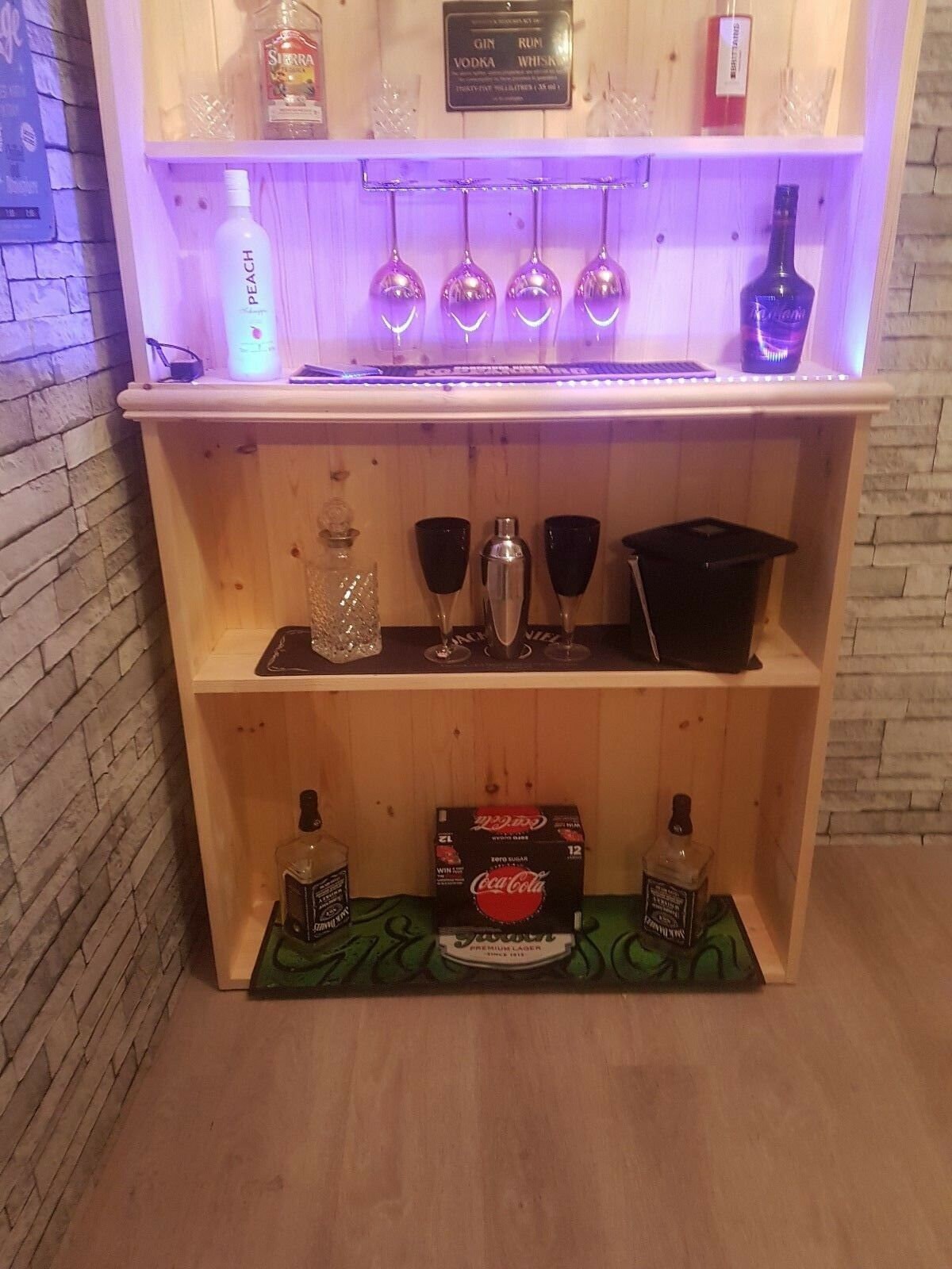 Bar Shelving Unit for Mancave, Wine Bar, Optics, Bar Storage, Bottle Rack