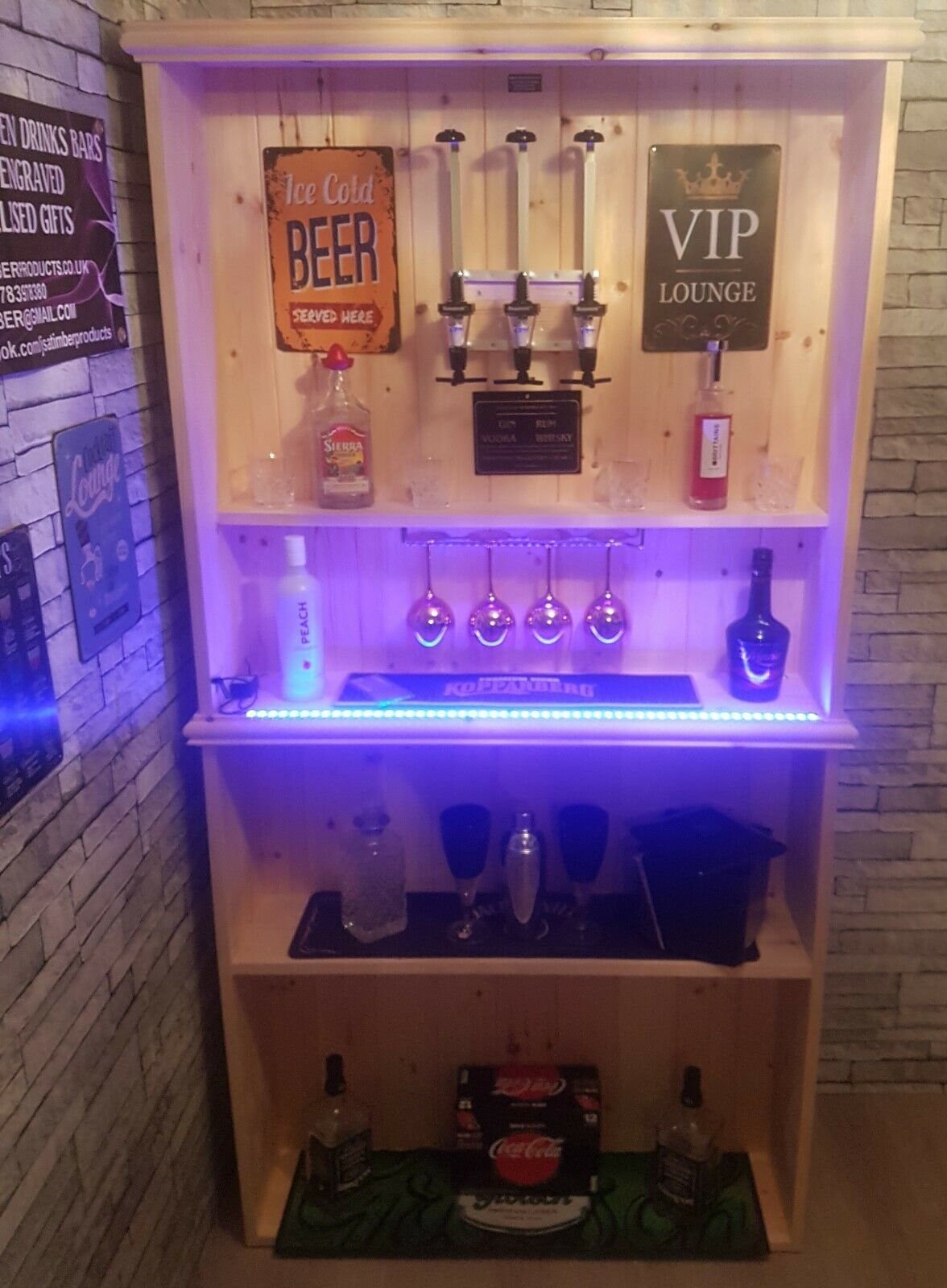 Bar Shelving Unit for Mancave, Wine Bar, Optics, Bar Storage, Bottle Rack