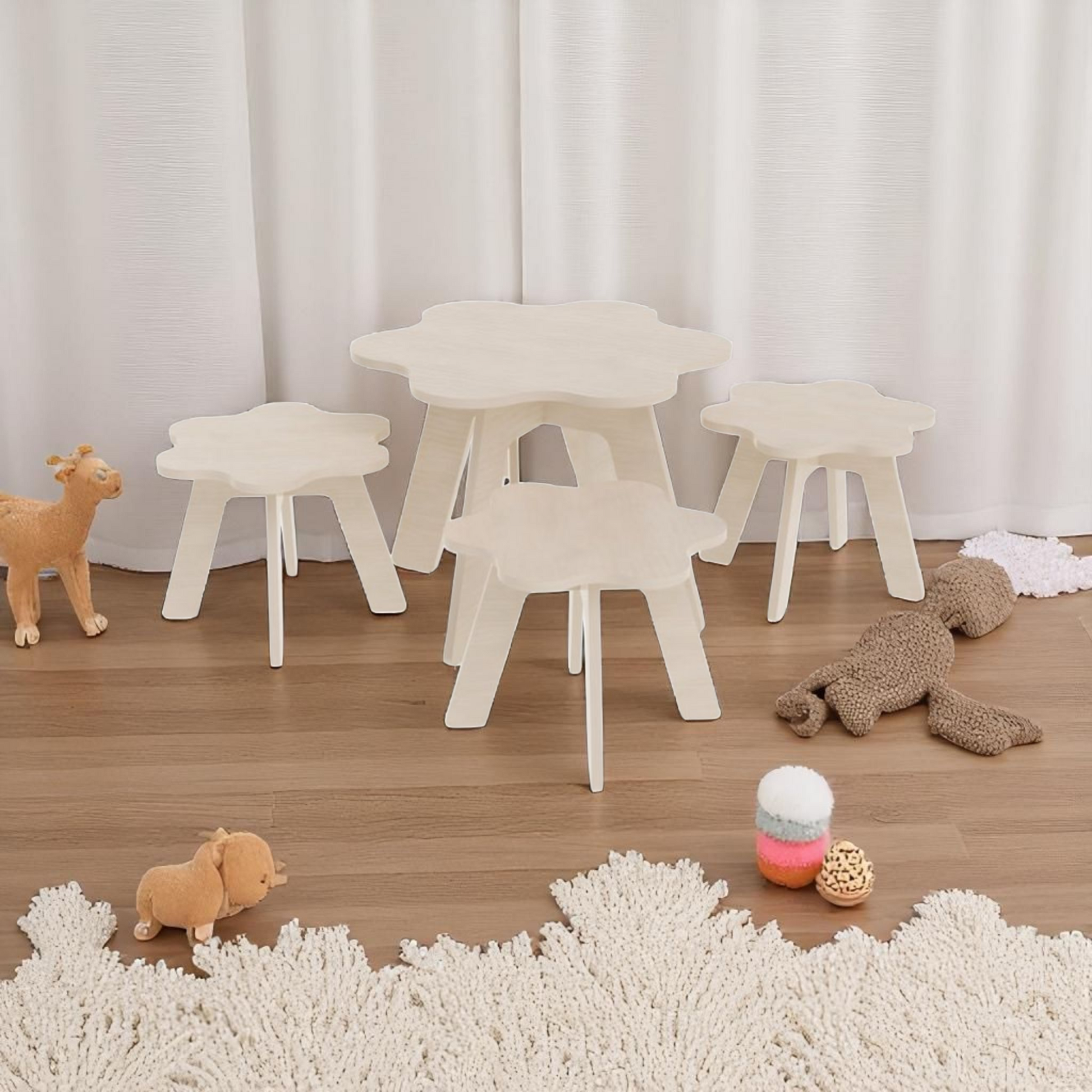 Montessori Kids Flower Table and Chairs Set: Enhance Your Child's Learning and Play Experience"