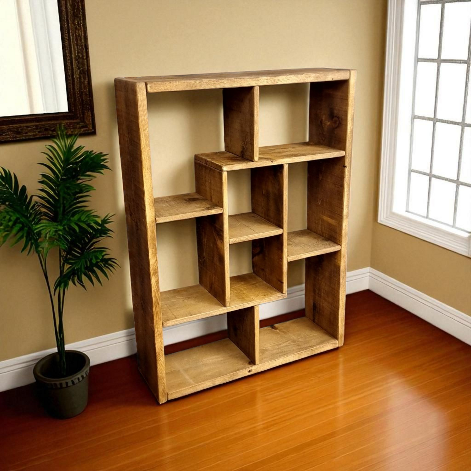 Handmade Wooden Sideboard Bookshelf | Log Store | TV Stand | Custom Sizes Available | Dark Oak Finish
